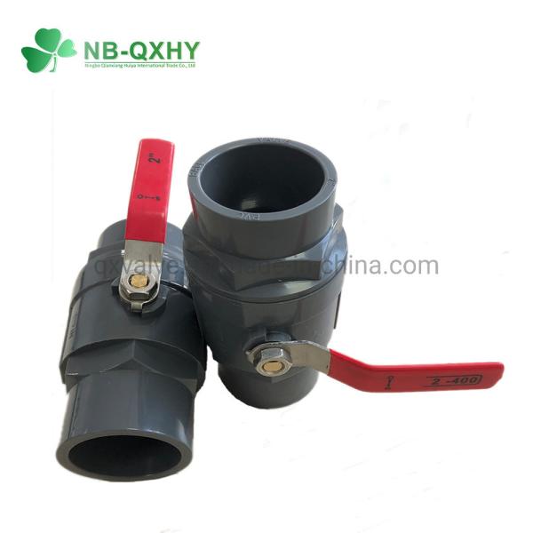 2 Prime Prime Zhejiang PVC Irrigação 2PCS válvula de bola com alça de aço durável