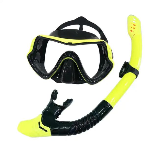High Quality Adult Snorkel Diving Scuba Set With Anti-Fog Coated Glass Purge Valve And Anti-Splash Silicon Mouth Piece