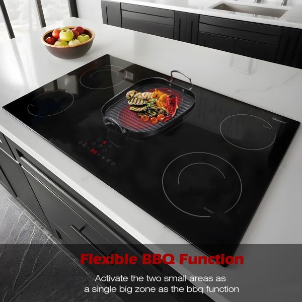 36 Inch 5 Burners Electric Cooktop 8400w Radiant Ceramic Cooktop 220~240v