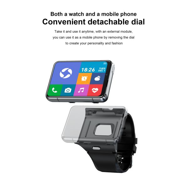 S999 2.88-Inch TFT Screen Smart Watch 4GB+64GB Storage HD Dual Camera Video Call WIFI 5G Compatibility 2300mAh Battery Email