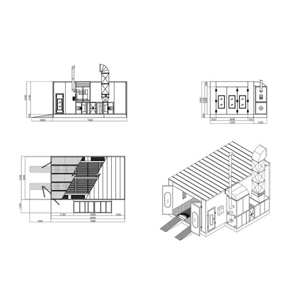 Automobile Paint Booth Auto Vehicle Spray Booth Downdraft Paint Room