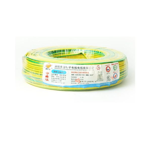 Electircal PVC insulated copper wire Yellow/Green earth grounding BVR cable