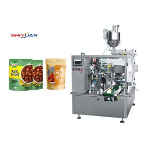 Automatic Corner Spout Doypack Pouch Filling Machine , Liquid Soup Packing