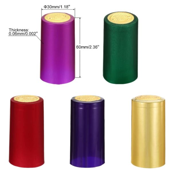 Здоровые безсвинцовые стеклянные теплосокращающие капсулы Прозрачные крышки для бутылок с вином