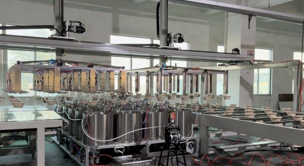 High-Speed Food Safety Tableware Tray Bowl Internal Coating Production Line For Pulp Molding