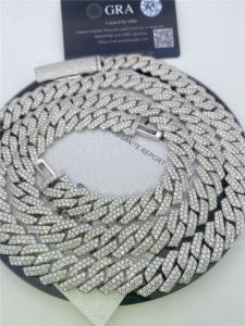 Elo de corrente cubano do OEM Diamond Cuban Link Necklace Miami a favor do meio