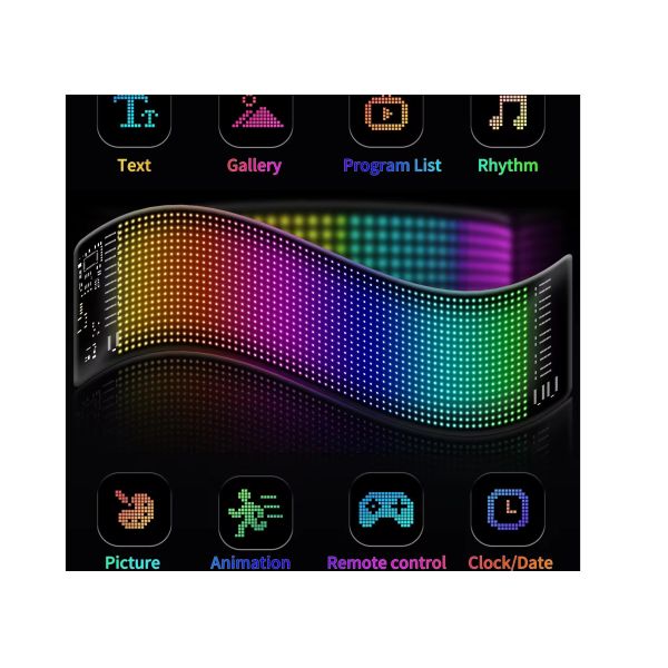 Pixel RGB Led Flexible Display App Bluetooth Автомобильный рекламный экран Автомобильный водонепроницаемый мягкий цифровой экран