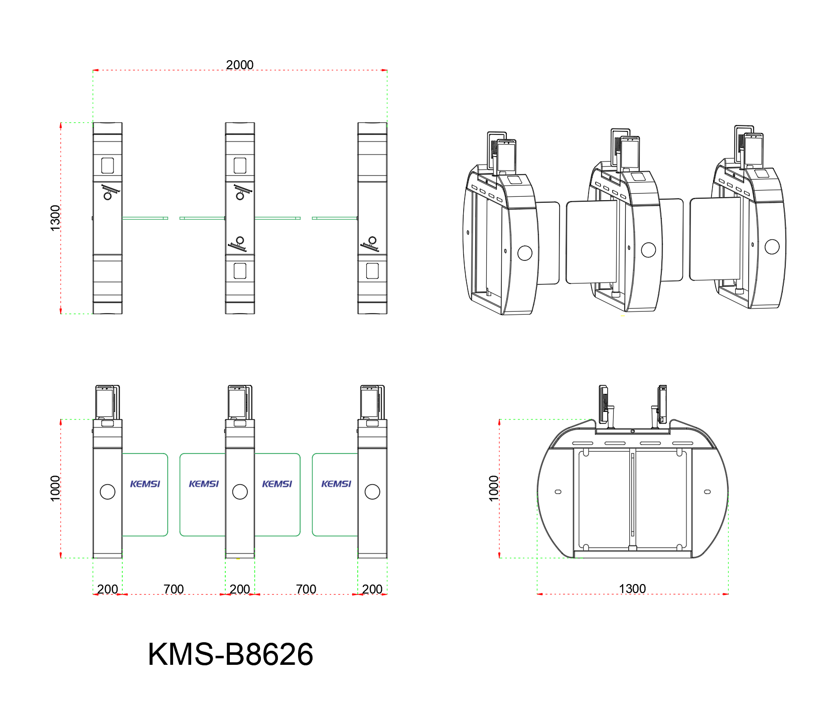 Swing Gate Turnstile For Visitor QR Code Entrance Management System