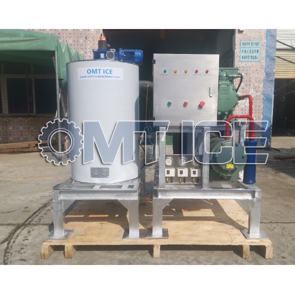 Máquina de hielo de agua salada de 5 toneladas, refrigeración automática por agua para barcos pesqueros