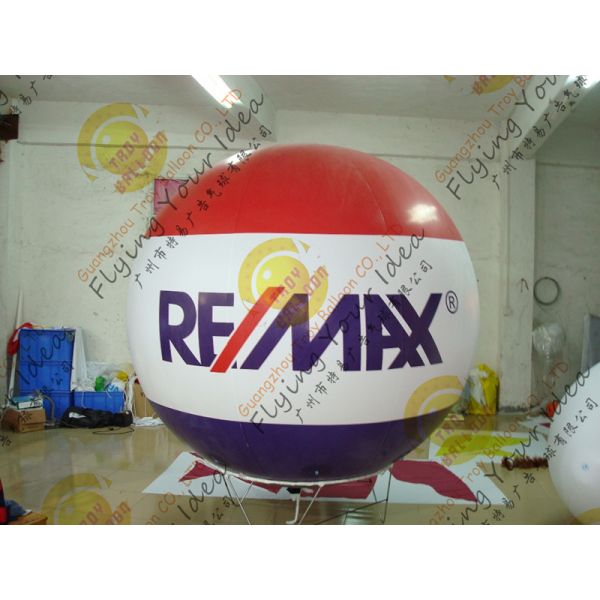 Bespoke Helium Inflatable Advertising Balloon , 0.18mm PVC Sealed Inflatable Sphere