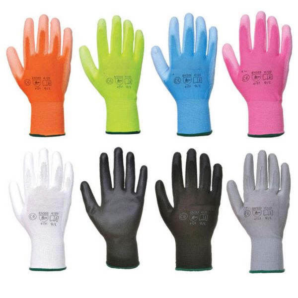 Mining White Polyurethane Pu Coated Hand Gloves For Delicate Operations