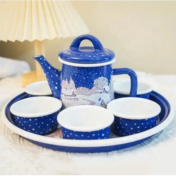Customized Color Enamel Kettle Classic Saudi Type Enamel Coating Double Coating Teapot