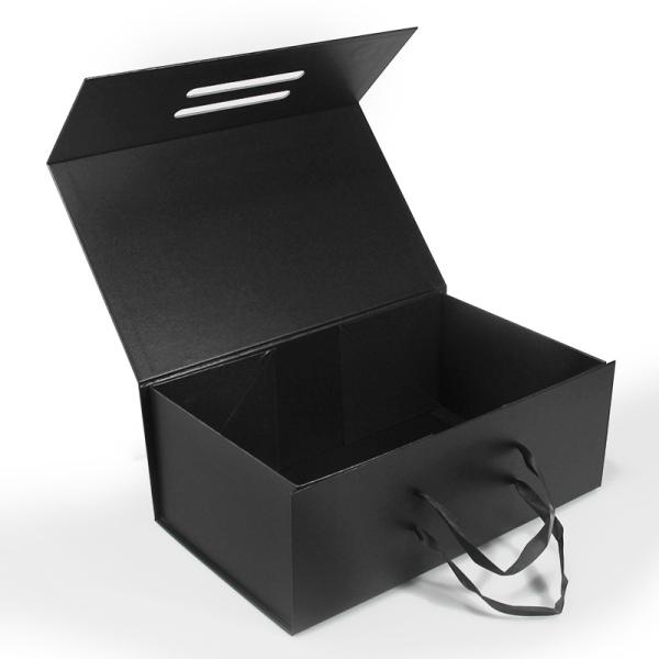 Foldable Magnetic Gift Box With Handle For Clothing And Shoes Rigid Square Packaging Box