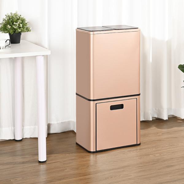 Smart Induction Trash Can Hotel 44L Fully Automatic Double Layer Dry and Wet Separation Household Trash Can with Lid