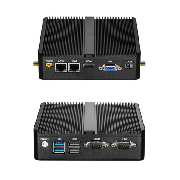 デュアルイーサネット デュアルCOM インダストリアルファンレス PC Windows 10 Linux ミニデスクトップ