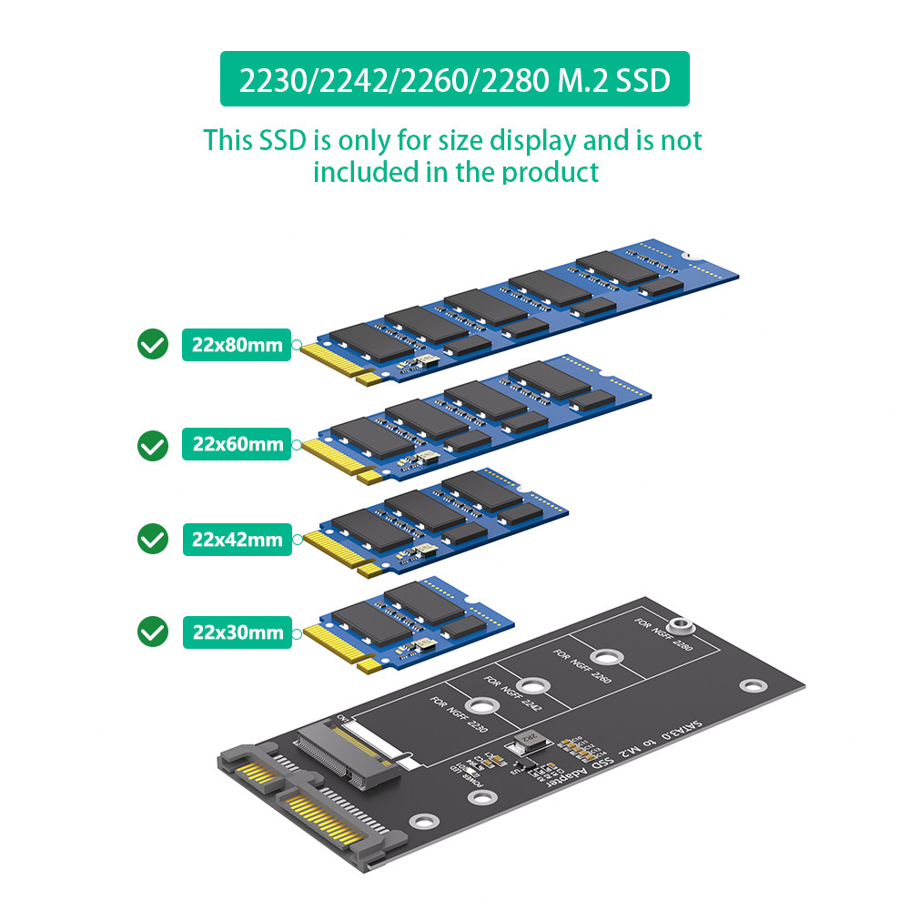 M.2 NGFF к SATA Адаптерная карта B Key/B & M Key SSD Конвертер NGFF M2 к 2,5 дюймовым драйверам SATA III