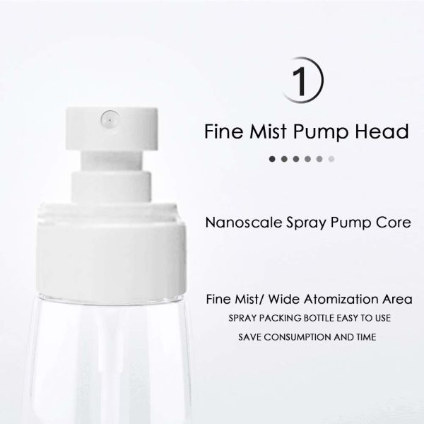 Botella de agua líquida transparente del espray de la niebla con la boca espiral de la botella