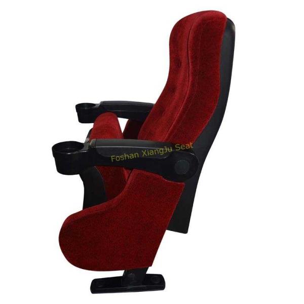 Luxury Red Velvet VIP Cinema Seating With Plastic Cup Holder / Movie Theater Chairs