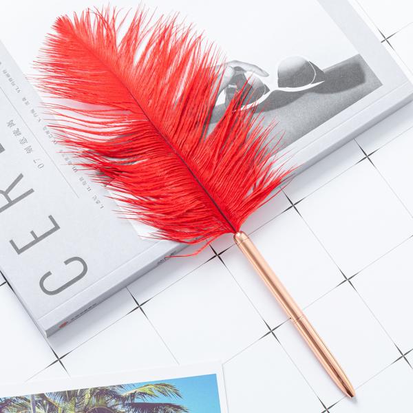 Colorful Feather Ball Point Pen Metal Creative Gift Ballpoint Pens For Office School
