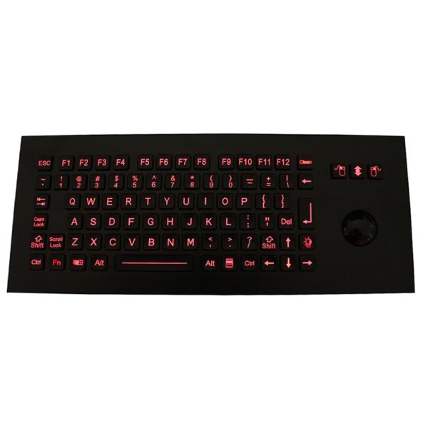 SUS304 PS2 USB Marine Metal Keyboard With Backlit Trackball
