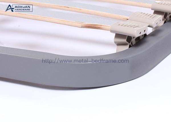 Gray 150cmx200cm Heavy Duty King Size Metal Bed Frame