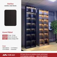 Armários de exposição de móveis Lata de aço inoxidável escovada 0,3 mm Para decoração deslumbrante