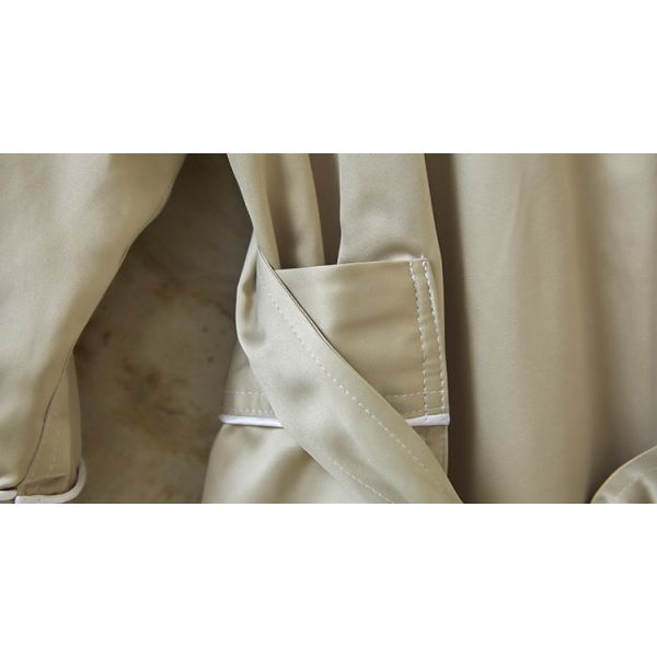 Luxury Cotton Satin Hotel Spa Robes Double Layer Knee Length Bathrobe Home