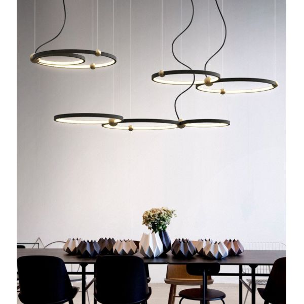 Círculo de acrílico de aluminio 300m m 400m m 500m m Ring Pendant Ceiling Light