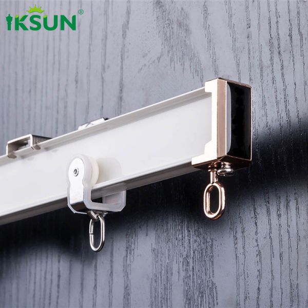 Oxidative Coloring Curved Curtain Track Heavy Duty For Hotel Room