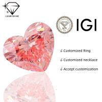 LuxuryShine Rose Fantaisie / Rose Intense Fantaisie / Rose Vif Fantaisie Diamant de laboratoire taille cœur VVS-VS1 Véritables diamants & Bijoux de mariage & Bijoux personnalisés