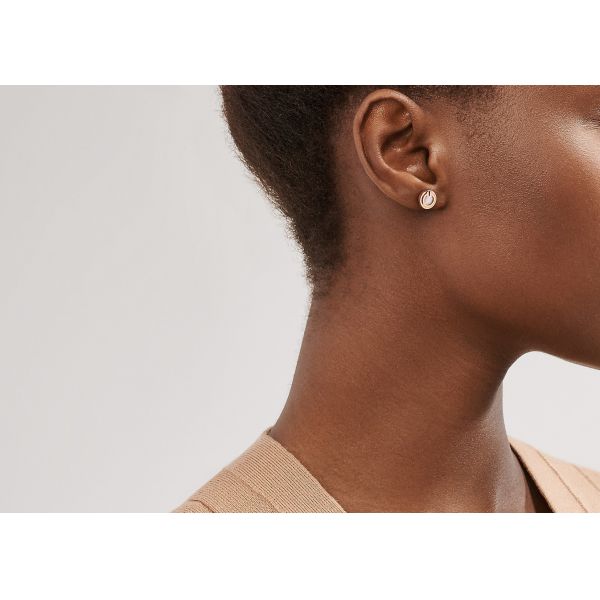 2.37g Rose Gold Mother Of Pearl Earrings , Mother Of Pearl Stud 9.65mm Size