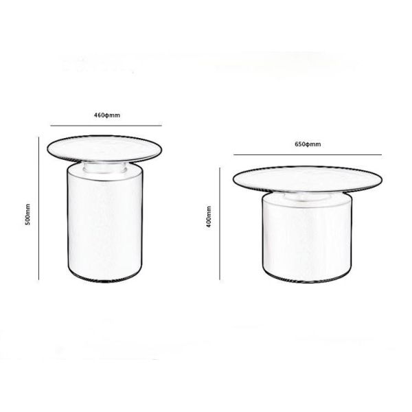 Five-star Hotel Modern Carbon Steel Art Round Corner Table Guest Room Bedside Table