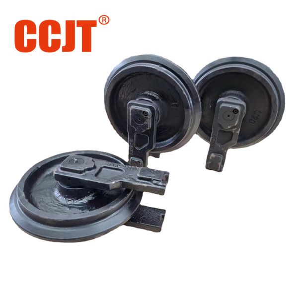 Front Track Idler Assembly For Excavator Jcb Wheel Bulldozer Parts Rubber Idler Js220 Pc20 Pc60 Pc200 Pc300 Ex120-2