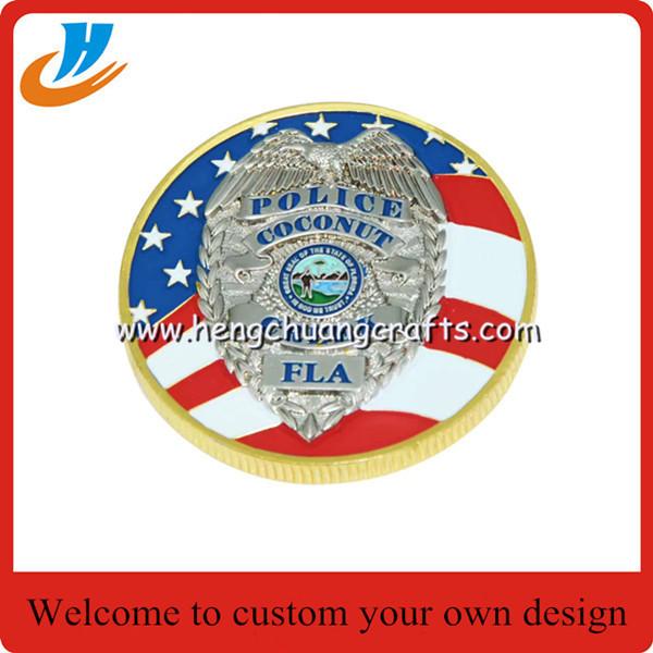Police metal military coins/Metal coins with custom your design coins