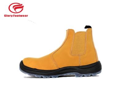 Protective Stylish Laceless Steel Toe Waterproof Slip On Boots Foor Office Yellow