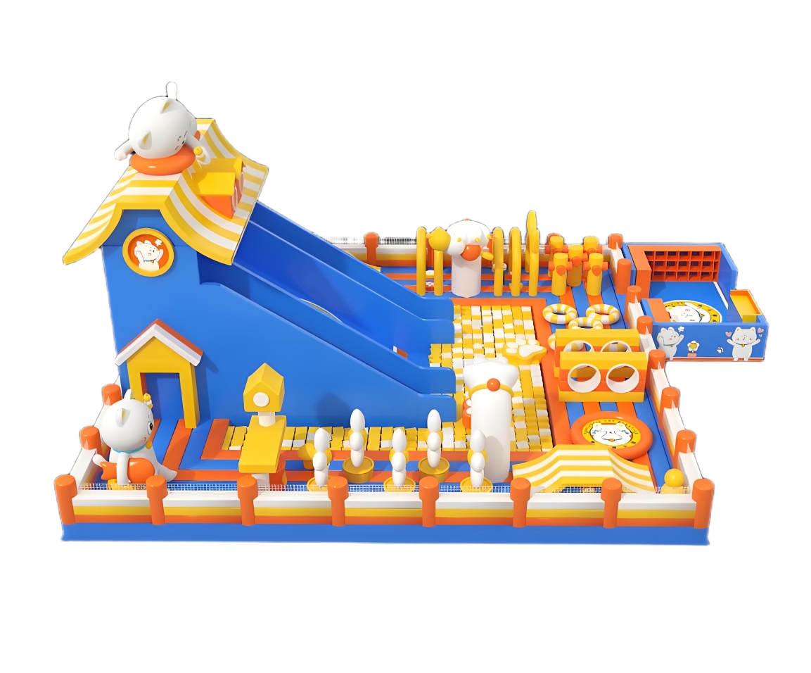 Hot Sale Inflatable Land Park Fun Amusement Bouncer Slide Safety Certified Kids Bounce House Obstacle Course Rentals