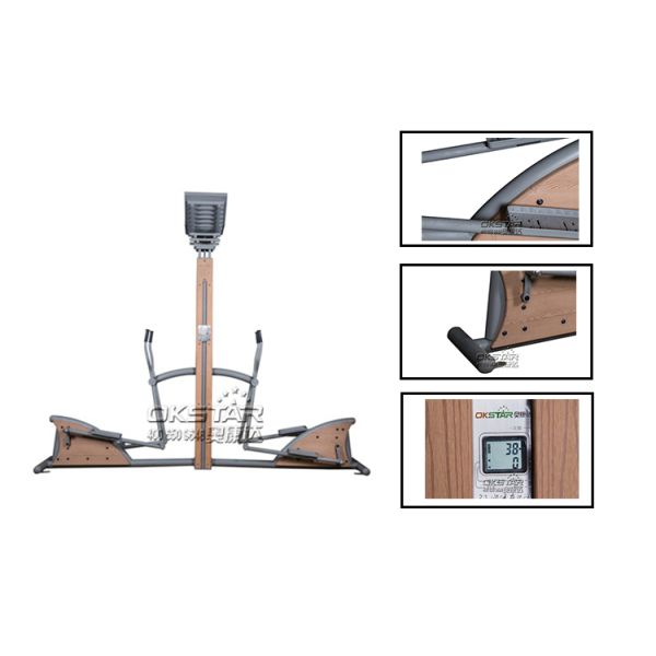wooden street lamp outdoor fitness equipment elliptical trainer crossfit trainer