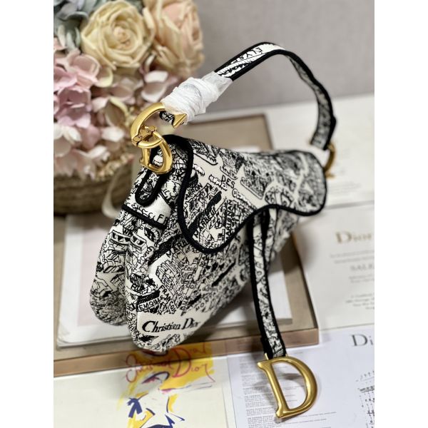 Заплатка 25cm сумки слинга седловины Dior вышивки женщин с 3 внутренними карманами