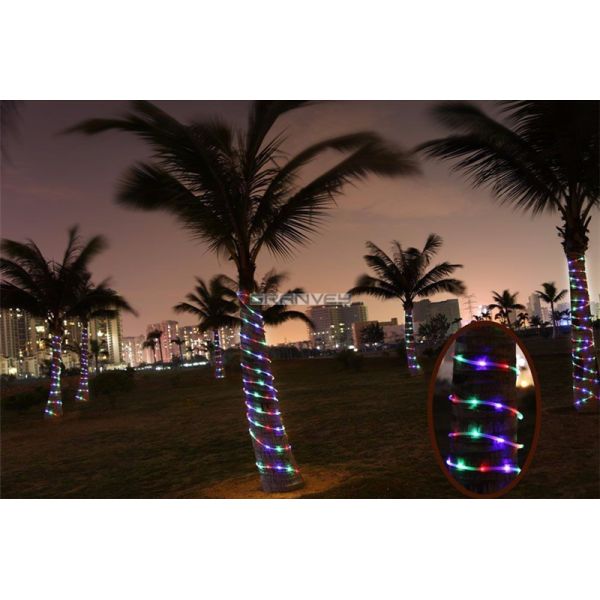 IP65 Solar Outdoor Christmas String Lights , Solar Powered Christmas Rope Lights 12M  Tube