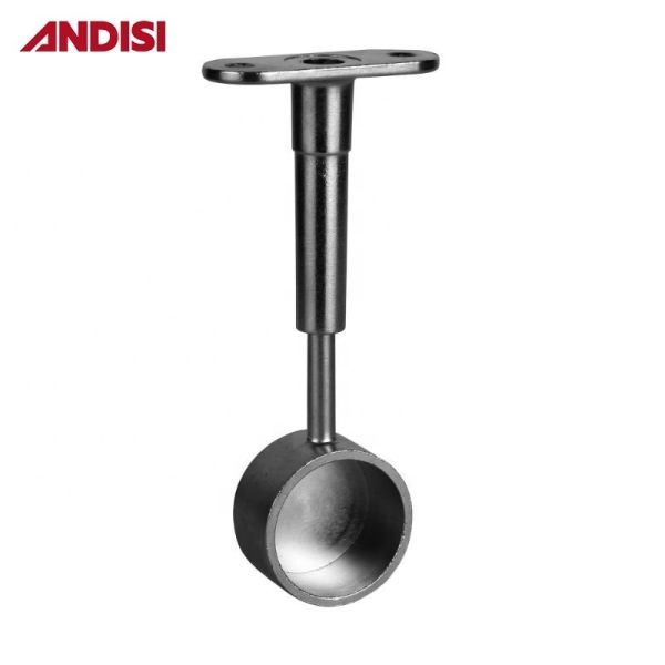 Adjustable Round Closet Pipe Wardrobe Rail Centre Support Brackets for 80-120mm Height