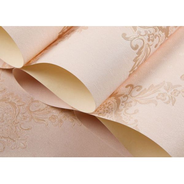 Classical Damask European Style Wallpaper Washable for Household , Beige color