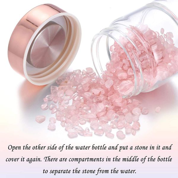 Glass Water Bottle WITH LID for Healing Energy Crystal Bpa Free Gift Set