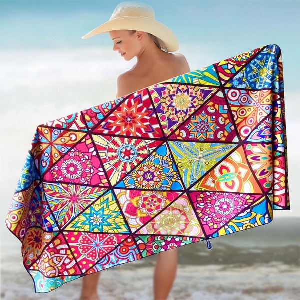 Digital Printing Square Personalized Beach Towel Customizable Design