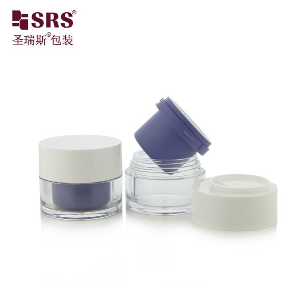 SRSJQ 50g PET Thick Wall Double Wall Plastic Replaceable Jar For Facial Cream Gel Wholesale
