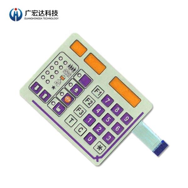 High Sensitive 3M Adhesive Membrane Switch PET Keypad Button With Metal Dome