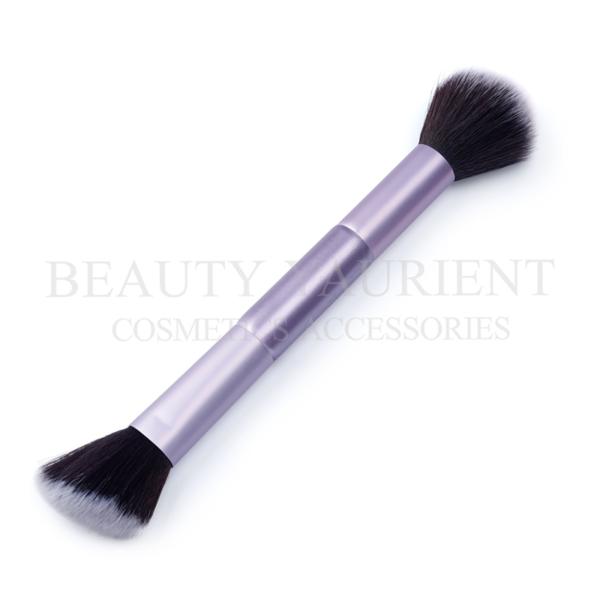 Purple Wooden FSC Handle Single Makeup Brush Double Ended Face Brush