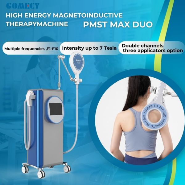 Dispositivo magnético innovador de doble canal PMST MAX DUO Dispositivo de terapia magnética Equipos de terapia física Alivio del dolor