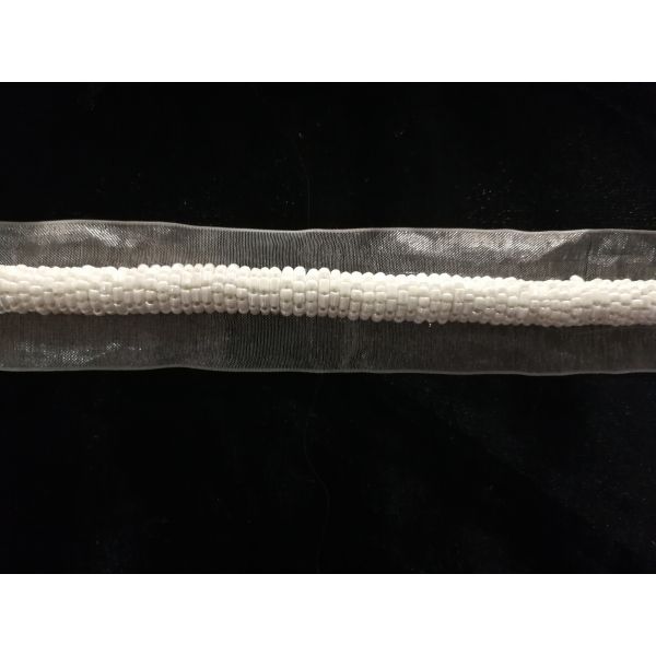 High quality glass beads beaded trimming beading tape white color