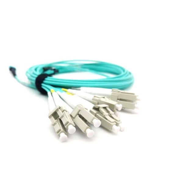 ISO9001 MTP MPO To LC Uniboot Cables Female Fanout Cables Fiber Patch Cord 12C OM3 LSZH OFNP