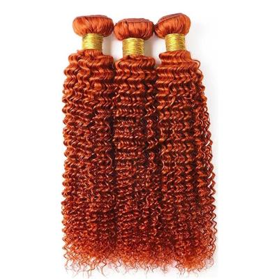 Ginger Orange Kinky Curly Remy Human Hair Bundles Sew In Weave Bundles Brazilian Bundle Deals